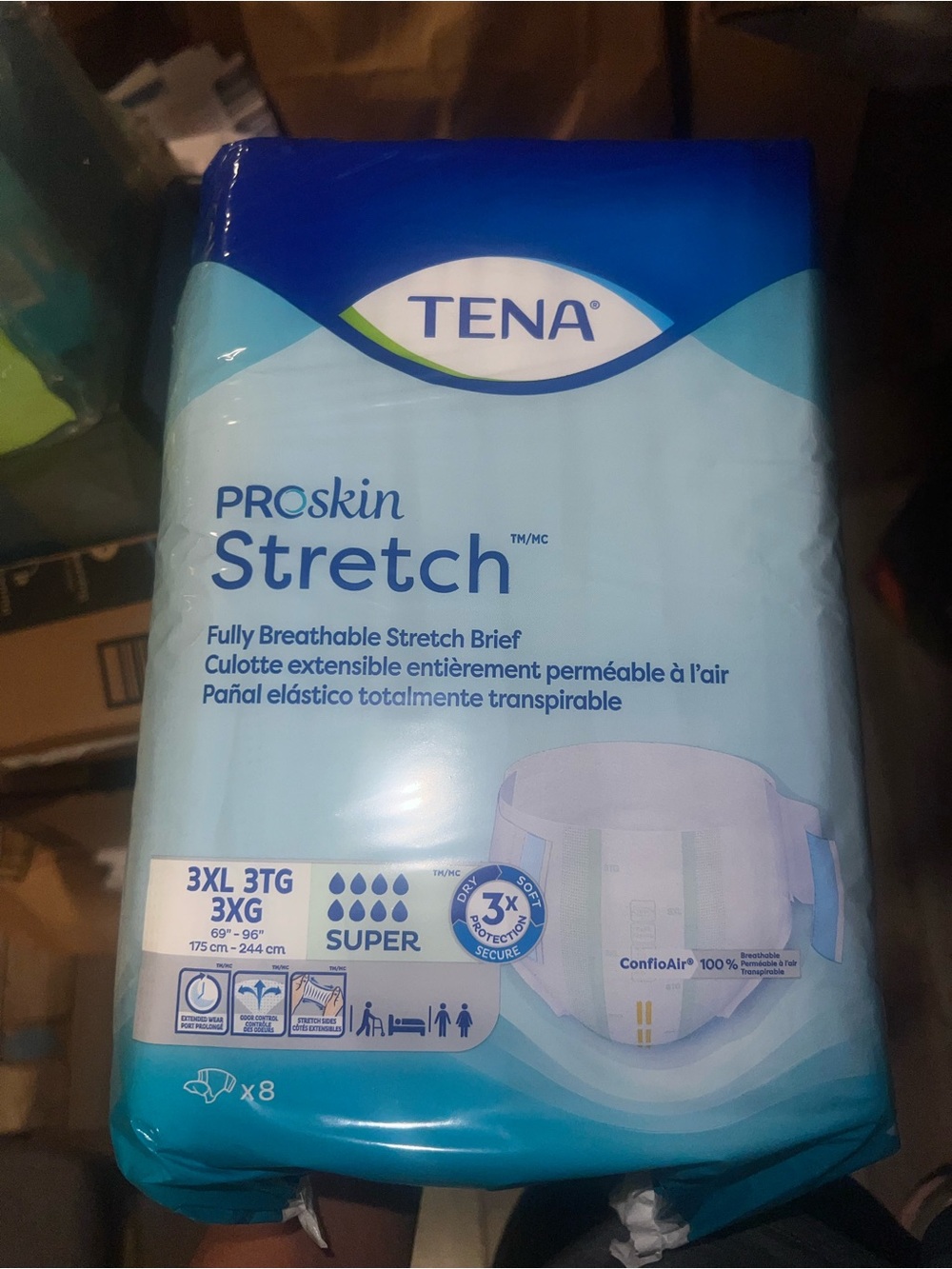 TENA ProSkin Stretch Briefs - Light Blue Packaging (3XL) UNISEX